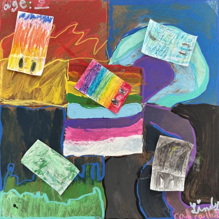 acrylic, crayon, paper | 12x12 | Buy It Now $160