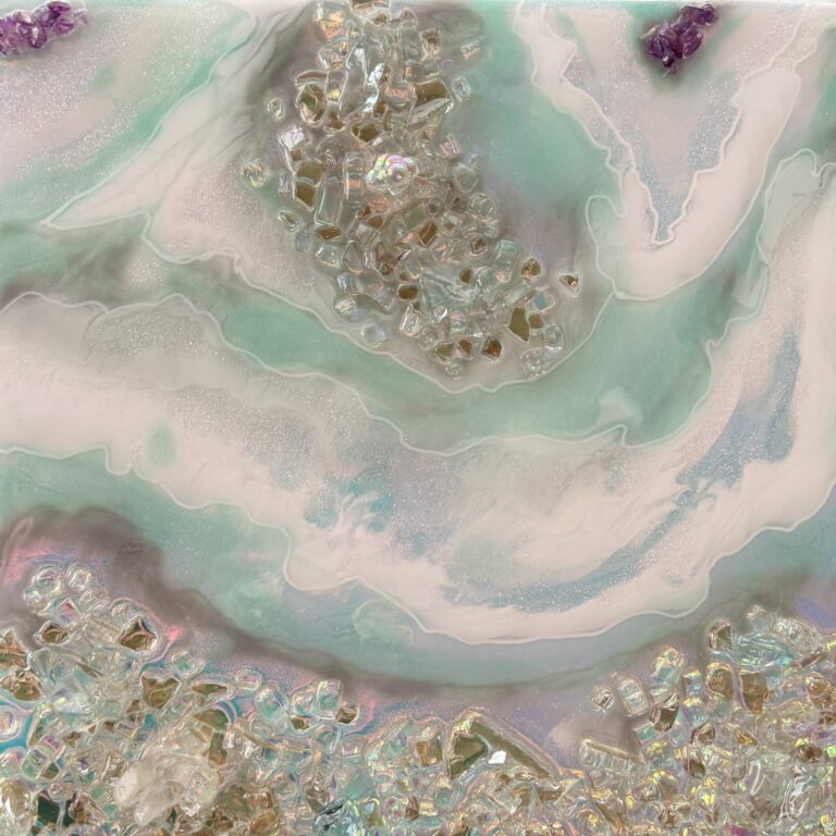 acrylic, glass, resin | 12x12 | Buy It Now $245