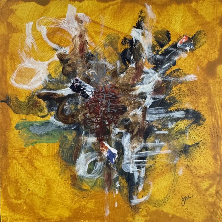 acrylic, collage, ink | 6x6 | Buy It Now $420