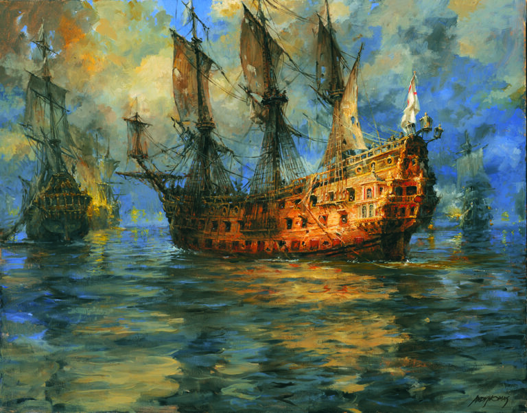 The Royal Charles in the Battle of Lowenstoff | oil | NFS