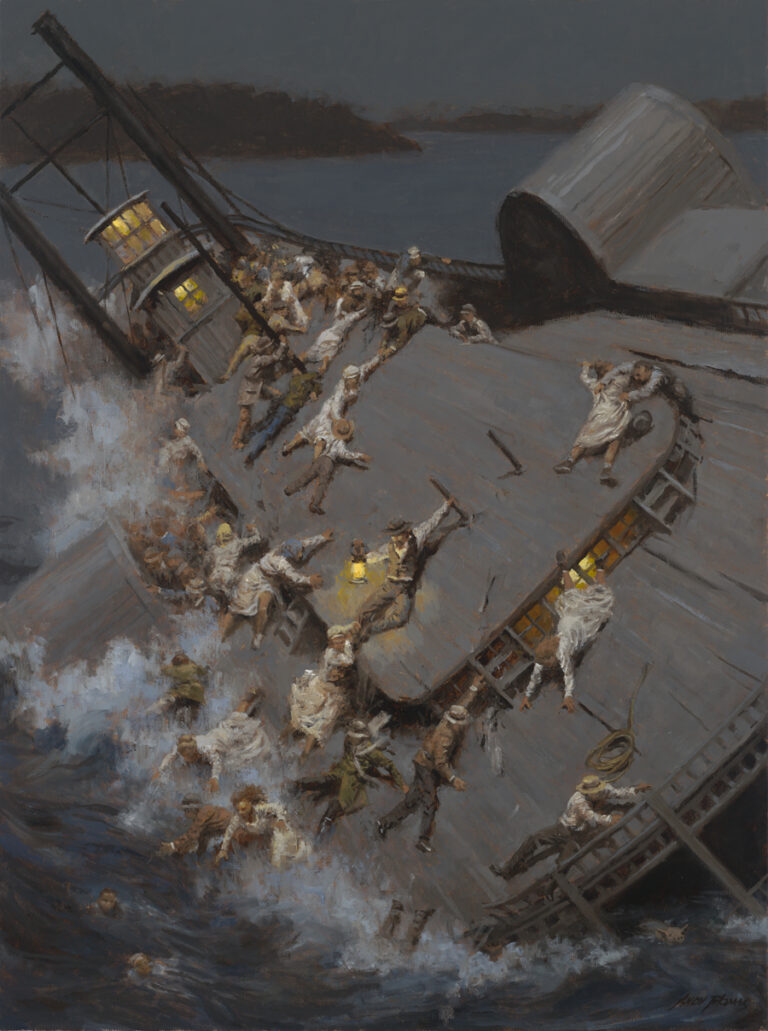 Surviving a Sinking Steamboat | 2015 | oil | $4,900